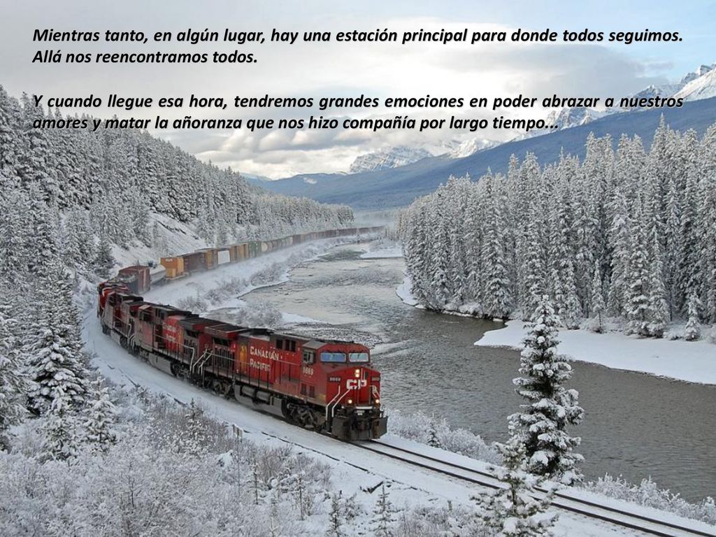 Mientras tanto, en algún lugar, hay una estación principal para donde todos seguimos. Allá nos reencontramos todos.