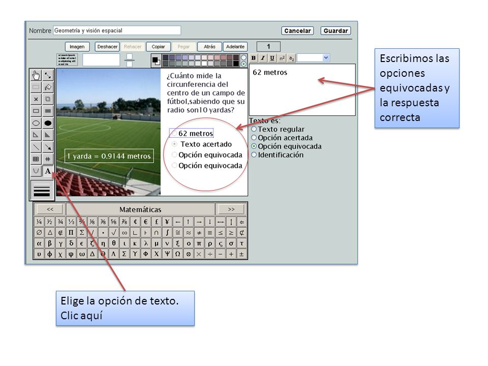 Escribimos las opciones equivocadas y la respuesta correcta