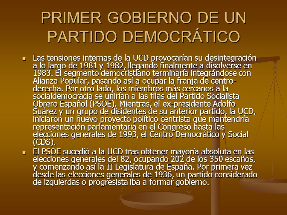 PRIMER GOBIERNO DE UN PARTIDO DEMOCRÁTICO