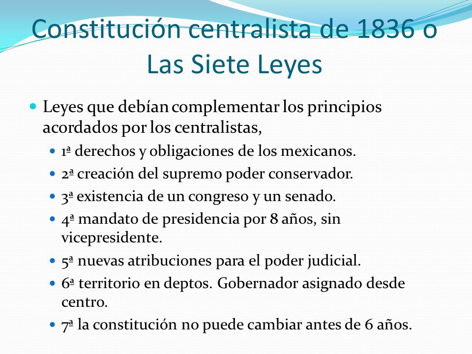 Constitución centralista de 1836 o Las Siete Leyes