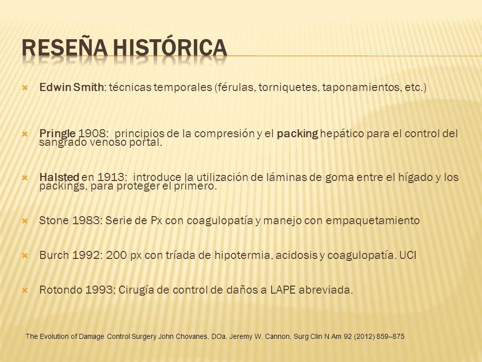 RESEÑA HISTÓRICA Edwin Smith: técnicas temporales (férulas, torniquetes, taponamientos, etc.)