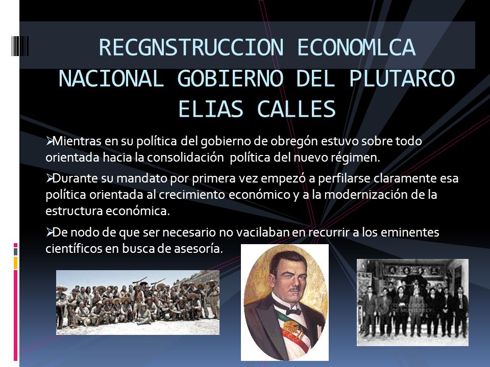 RECGNSTRUCCION ECONOMLCA NACIONAL GOBIERNO DEL PLUTARCO ELIAS CALLES