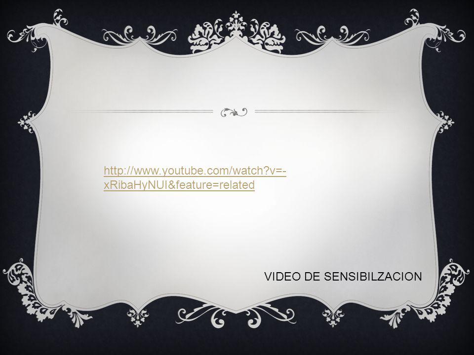 v=-xRibaHyNUI&feature=related VIDEO DE SENSIBILZACION