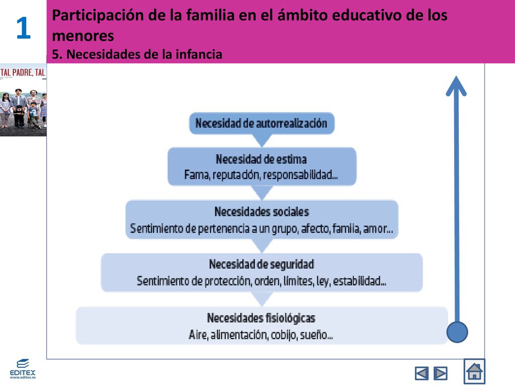 1 Participación de la familia en el ámbito educativo de los menores 5. Necesidades de la infancia