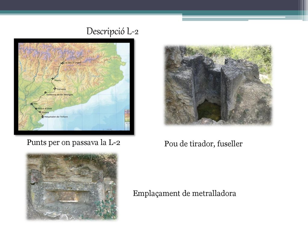 Descripció L-2 Punts per on passava la L-2 Pou de tirador, fuseller