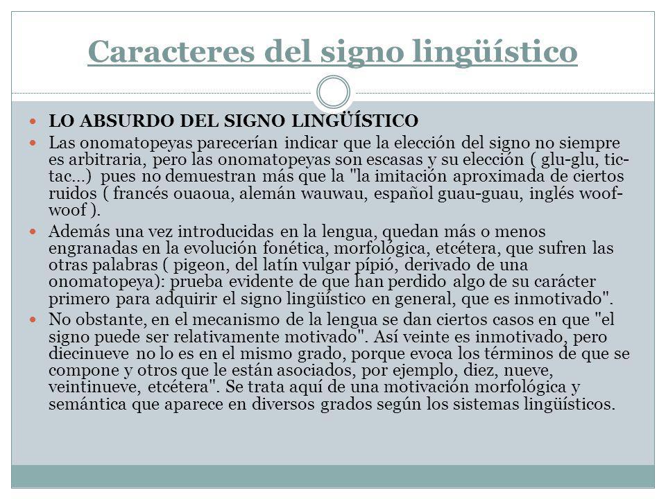 Caracteres del signo lingüístico