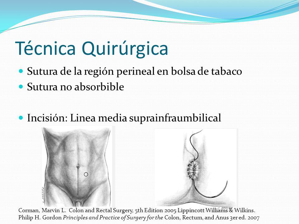 Técnica Quirúrgica Sutura de la región perineal en bolsa de tabaco