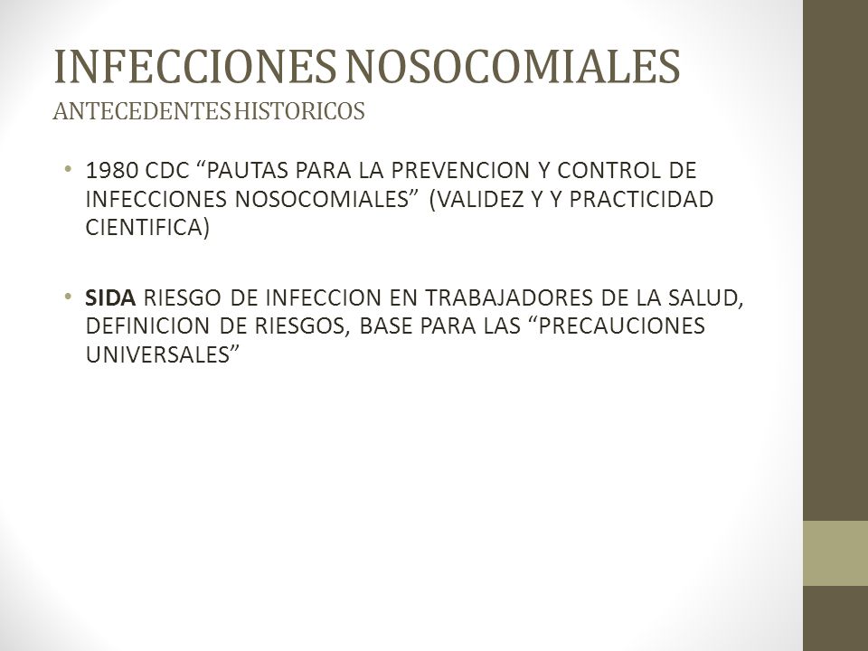 INFECCIONES NOSOCOMIALES ANTECEDENTES HISTORICOS