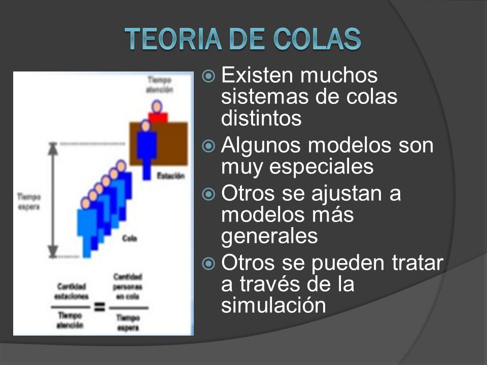TEORIA DE COLAS Existen muchos sistemas de colas distintos