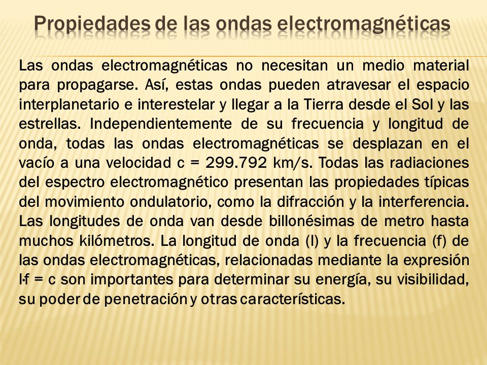 Propiedades de las ondas electromagnéticas