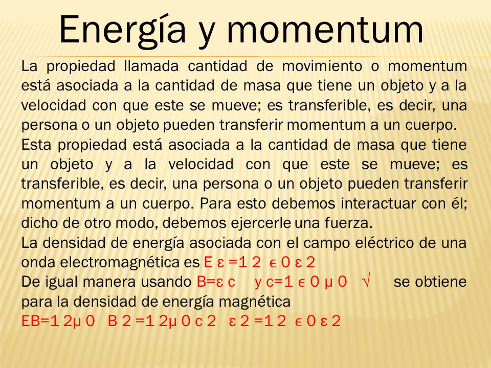 Energía y momentum