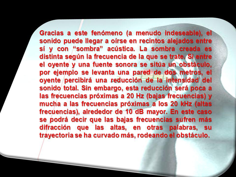 Gracias a este fenómeno (a menudo indeseable), el sonido puede llegar a oírse en recintos alejados entre sí y con sombra acústica.