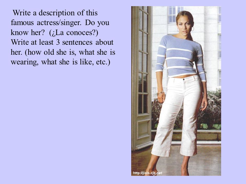 Write a description of this famous actress/singer. Do you know her