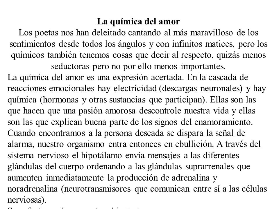 La química del amor