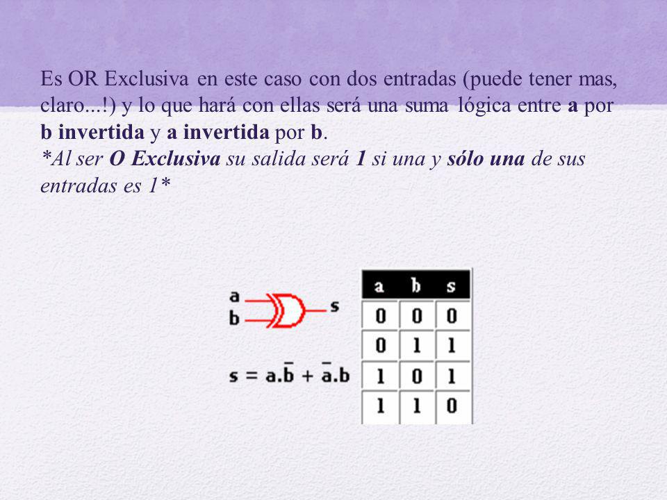 Es OR Exclusiva en este caso con dos entradas (puede tener mas, claro