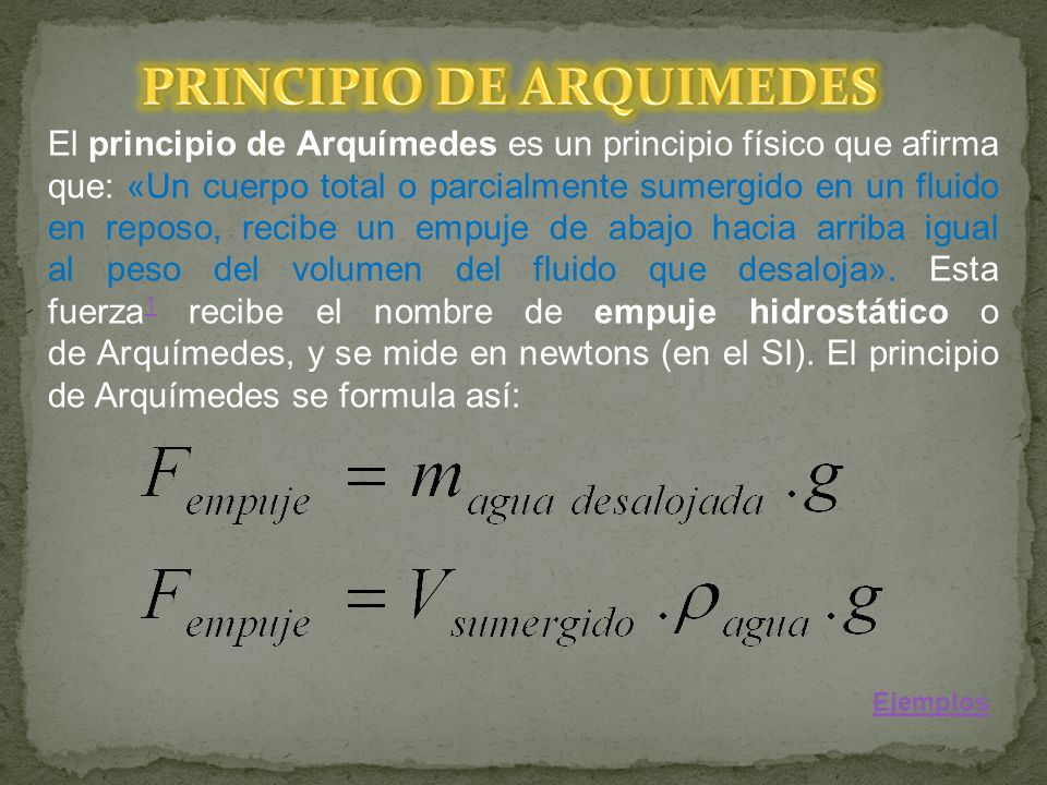 PRINCIPIO DE ARQUIMEDES
