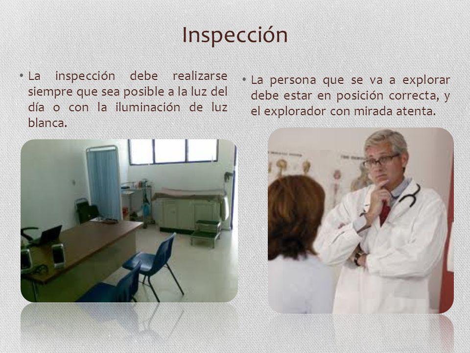 Inspección La inspección debe realizarse siempre que sea posible a la luz del día o con la iluminación de luz blanca.