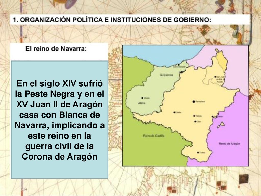 En el siglo XIV sufrió la Peste Negra y en el XV Juan II de Aragón casa con Blanca de Navarra, implicando a este reino en la guerra civil de la Corona de Aragón