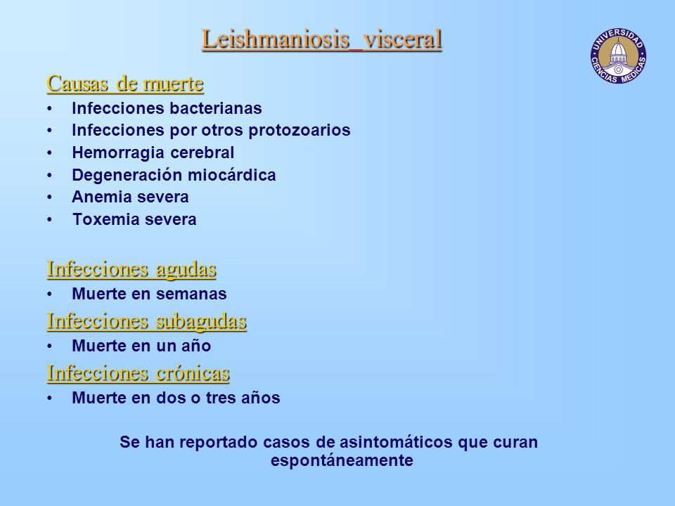 Se han reportado casos de asintomáticos que curan espontáneamente