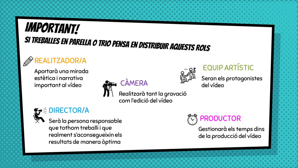 IMPORTANT! SI TREBALLES EN PARELLA O TRIO PENSA EN DISTRIBUIR AQUESTS ROLS