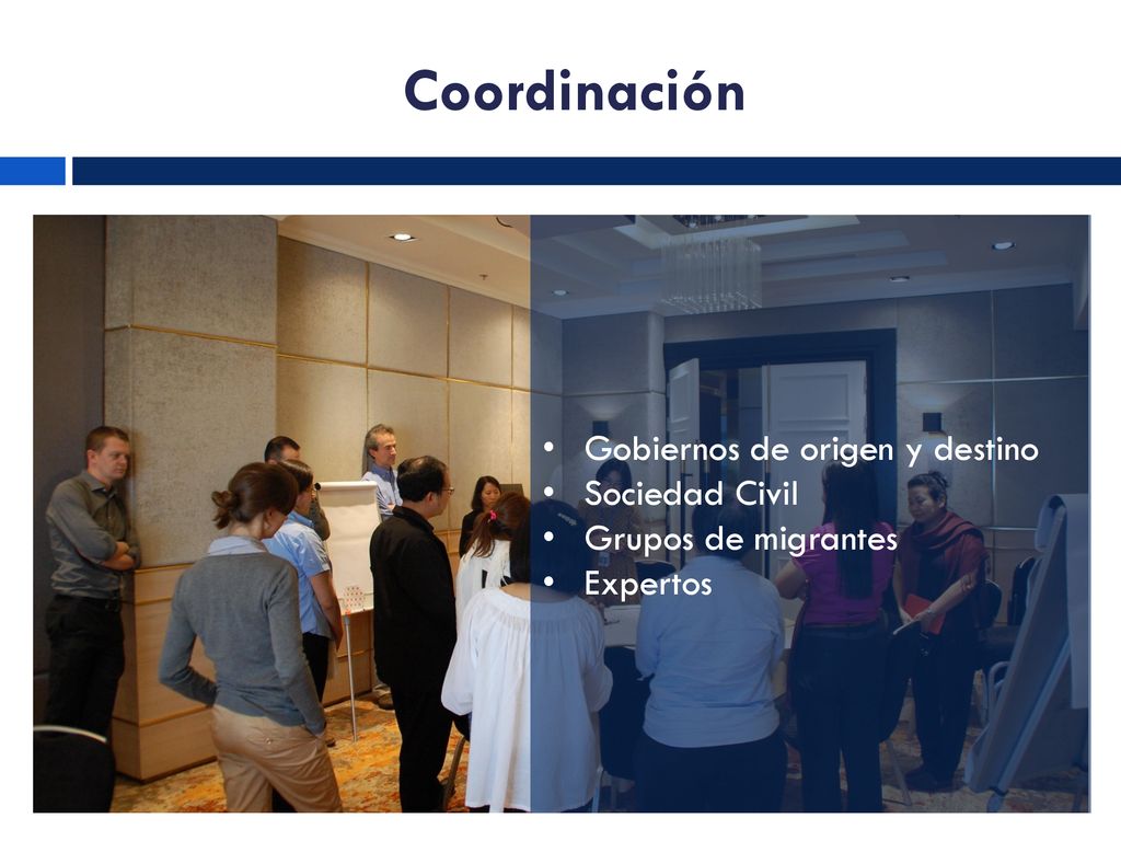 Coordinación Gobiernos de origen y destino Sociedad Civil