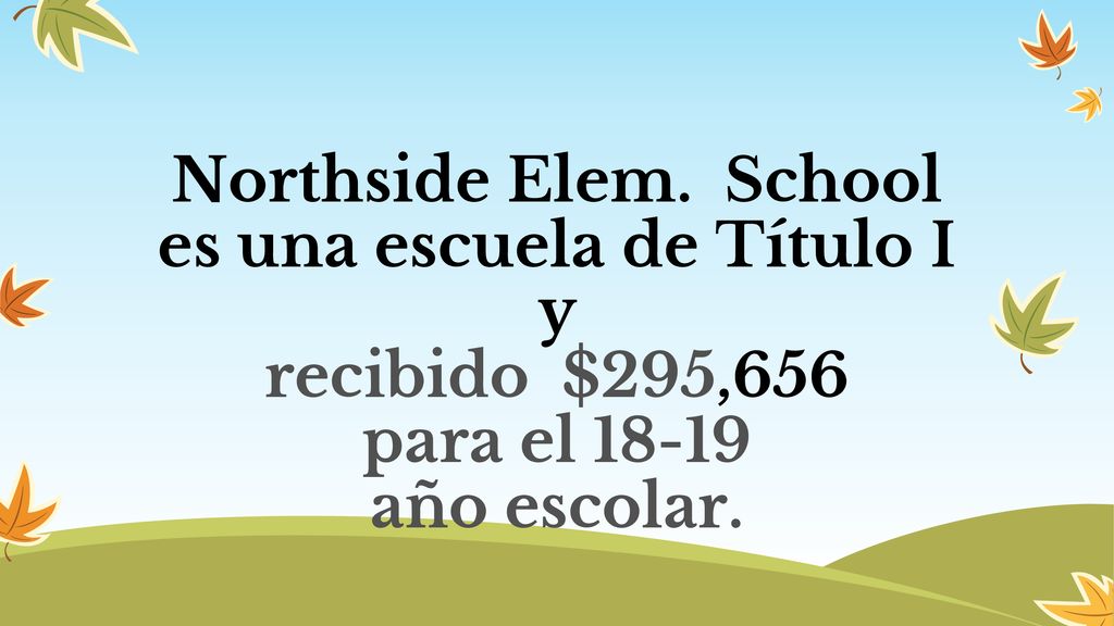 Northside Elem. School es una escuela de Título I y recibido $295,656 para el año escolar.