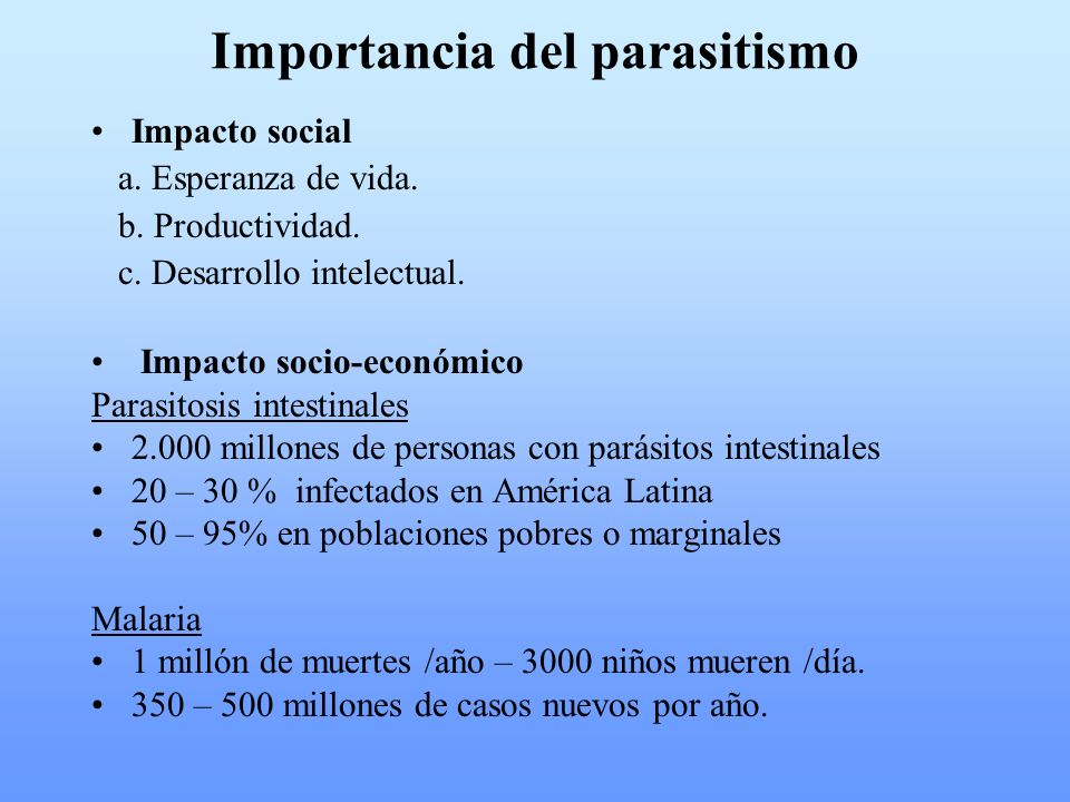 Importancia del parasitismo