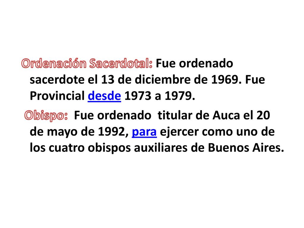 Ordenación Sacerdotal: Fue ordenado sacerdote el 13 de diciembre de Fue Provincial desde 1973 a 1979.