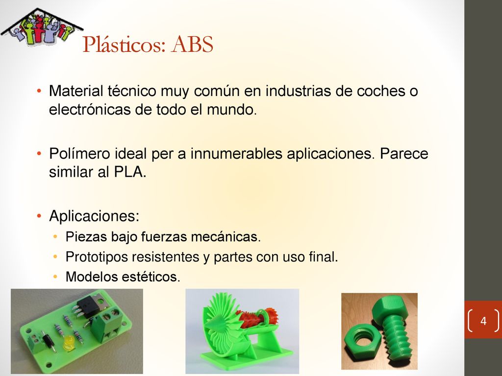 Plásticos: ABS Material técnico muy común en industrias de coches o electrónicas de todo el mundo.
