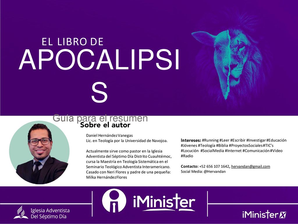 APOCALIPSIS EL LIBRO DE Guía para el resumen Daniel Hernández Vanegas