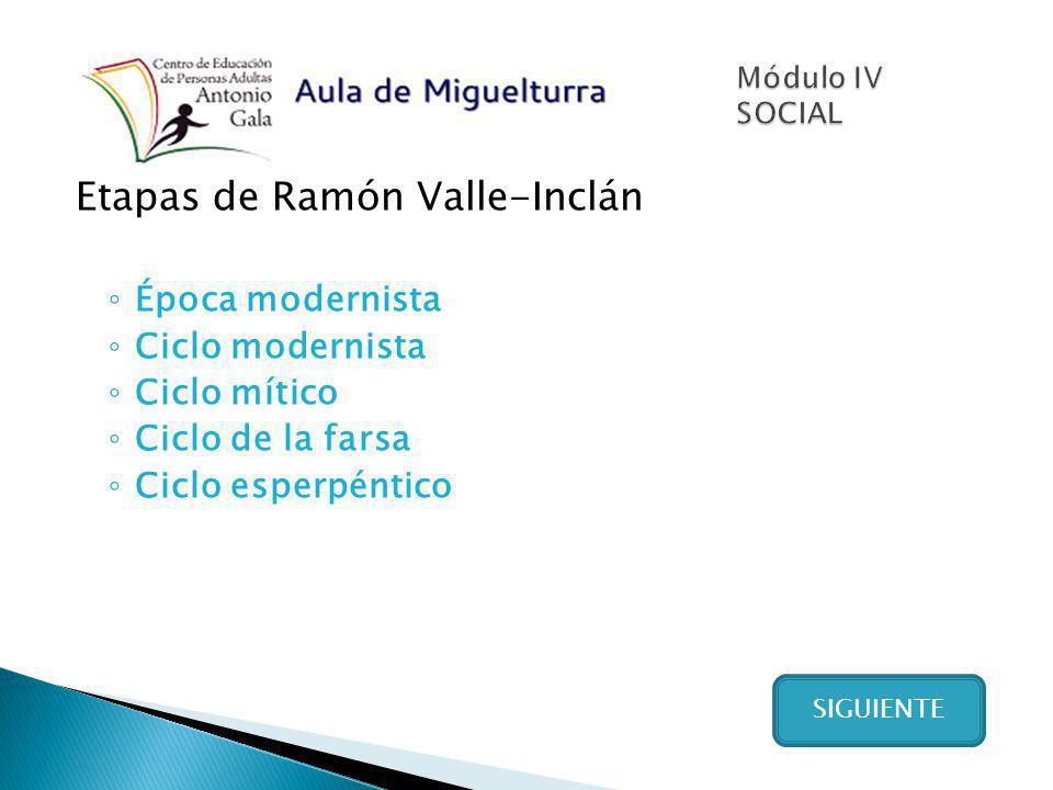 Etapas de Ramón Valle-Inclán