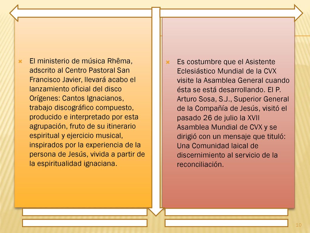 El ministerio de música Rhêma, adscrito al Centro Pastoral San Francisco Javier, llevará acabo el lanzamiento oficial del disco Orígenes: Cantos Ignacianos, trabajo discográfico compuesto, producido e interpretado por esta agrupación, fruto de su itinerario espiritual y ejercicio musical, inspirados por la experiencia de la persona de Jesús, vivida a partir de la espiritualidad ignaciana.