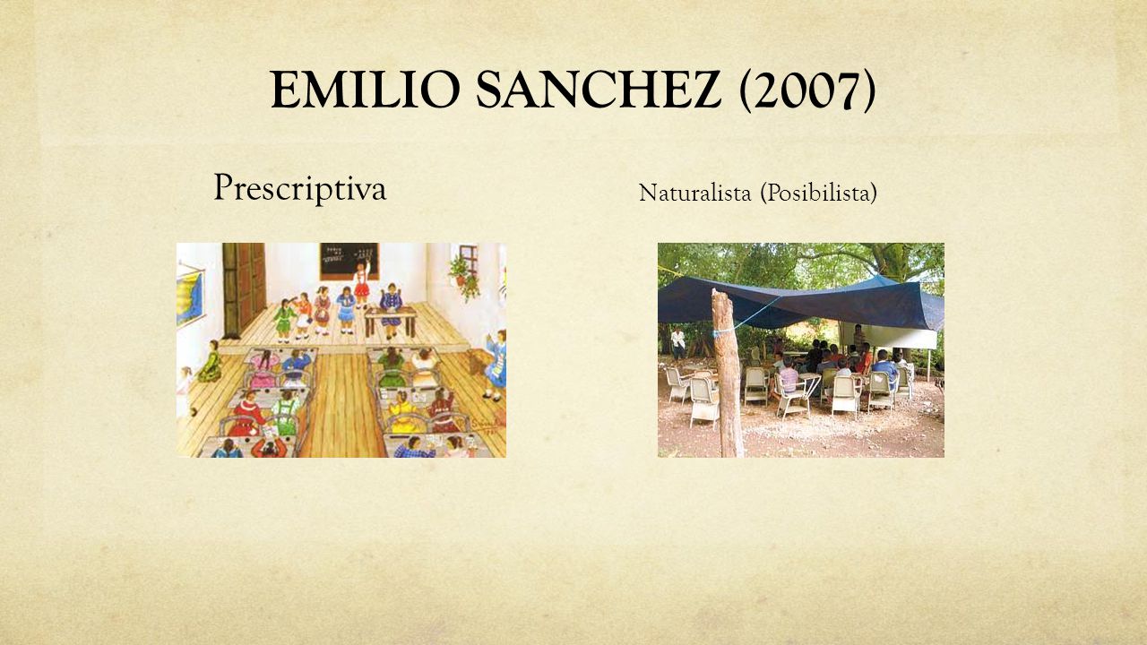 EMILIO SANCHEZ (2007) Prescriptiva Naturalista (Posibilista)