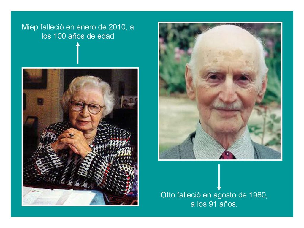 Miep falleció en enero de 2010, a los 100 años de edad