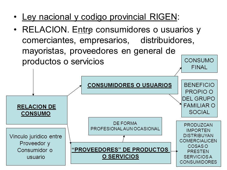 CONSUMIDORES O USUARIOS PROVEEDORES DE PRODUCTOS