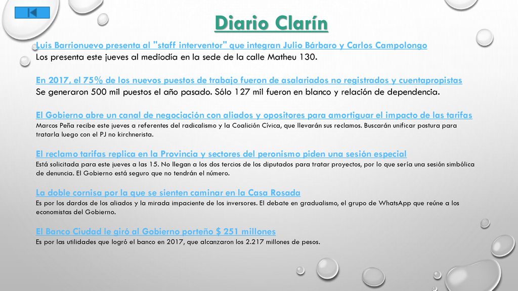 Diario Clarín Luis Barrionuevo presenta al staff interventor que integran Julio Bárbaro y Carlos Campolongo.