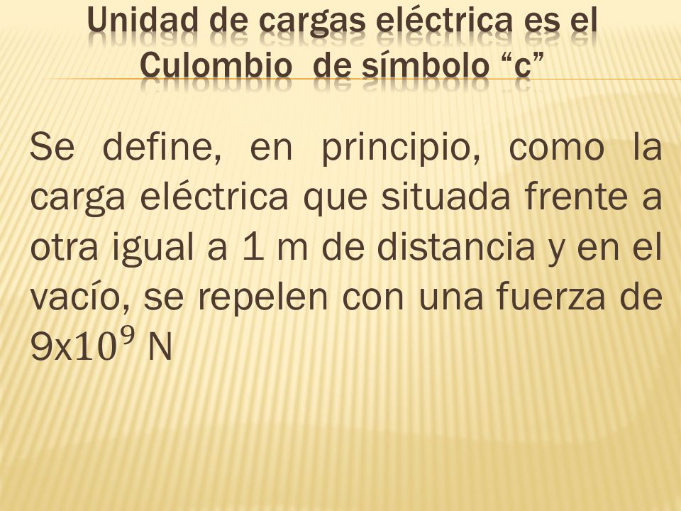 Unidad de cargas eléctrica es el Culombio de símbolo c