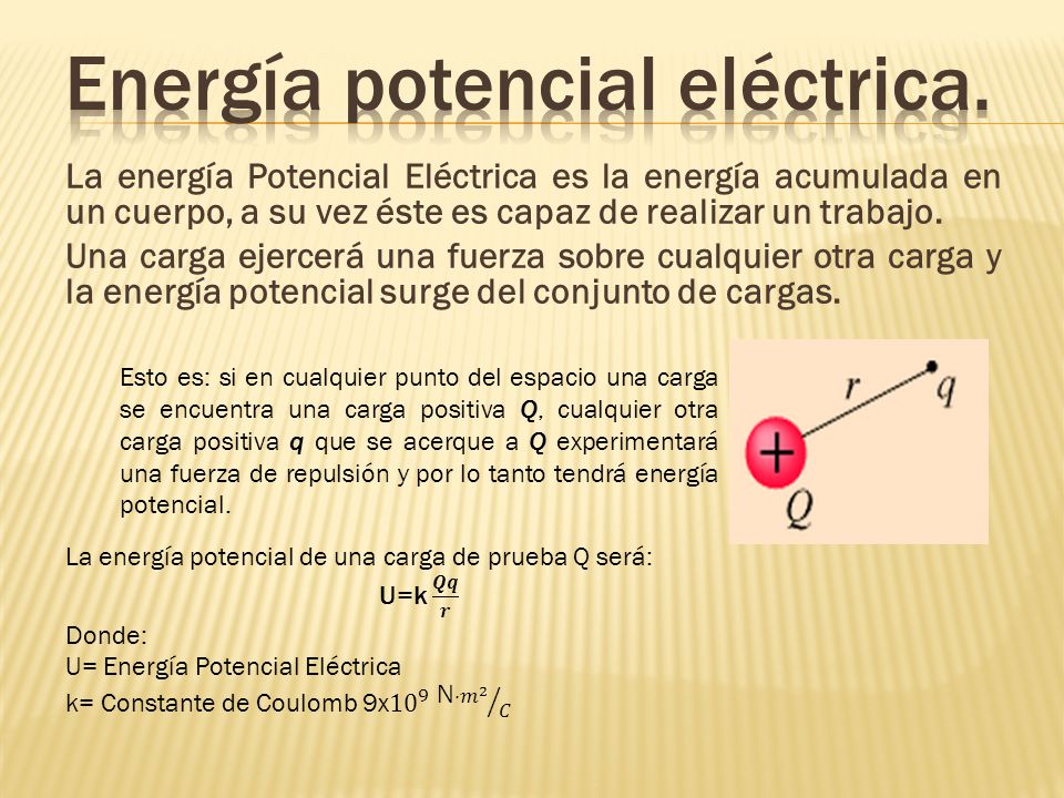 Energía potencial eléctrica.