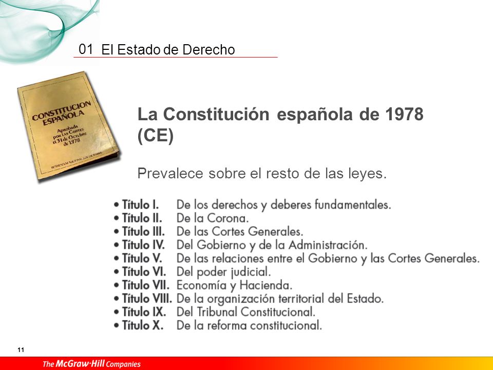 La Constitución española de 1978 (CE)