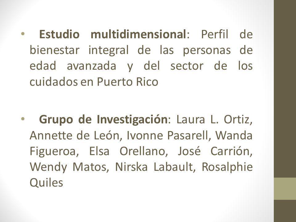 Estudio multidimensional: Perfil de bienestar integral de las personas de edad avanzada y del sector de los cuidados en Puerto Rico