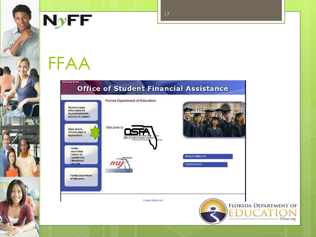 FFAA Briefly describe how to navigate the website based on the included screen shots.