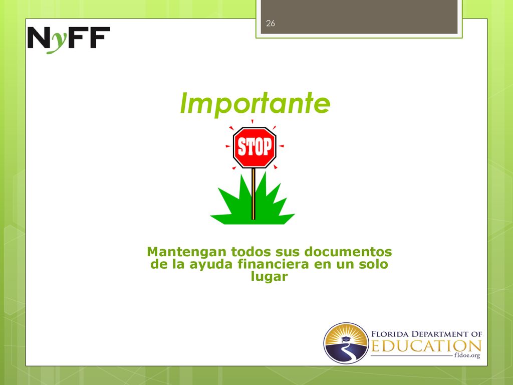Mantengan todos sus documentos de la ayuda financiera en un solo lugar