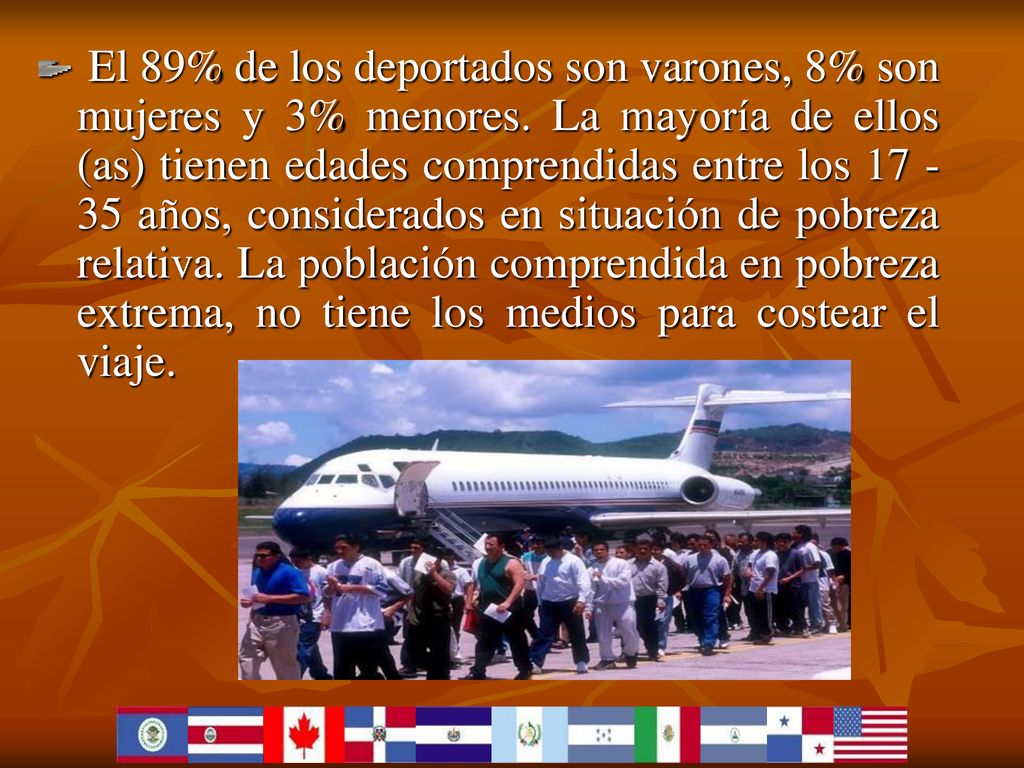 El 89% de los deportados son varones, 8% son mujeres y 3% menores