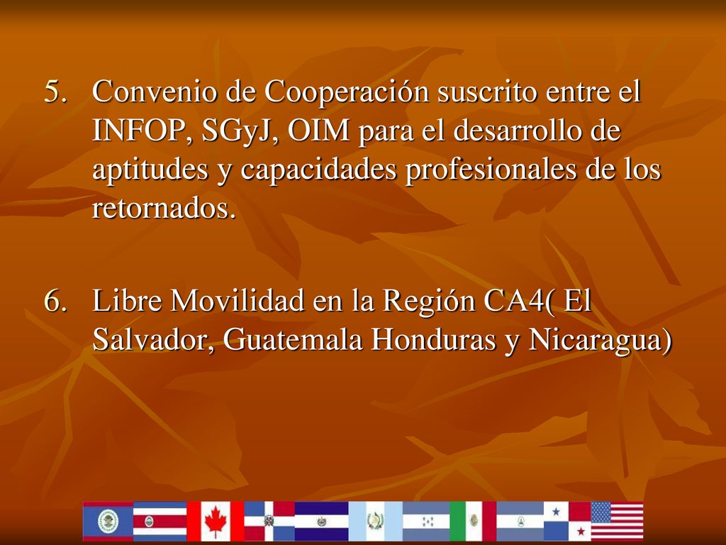 Convenio de Cooperación suscrito entre el INFOP, SGyJ, OIM para el desarrollo de aptitudes y capacidades profesionales de los retornados.