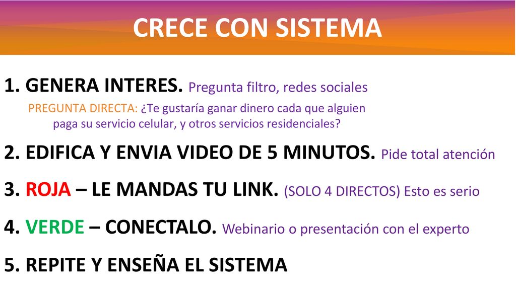 CRECE CON SISTEMA 1. GENERA INTERES. Pregunta filtro, redes sociales