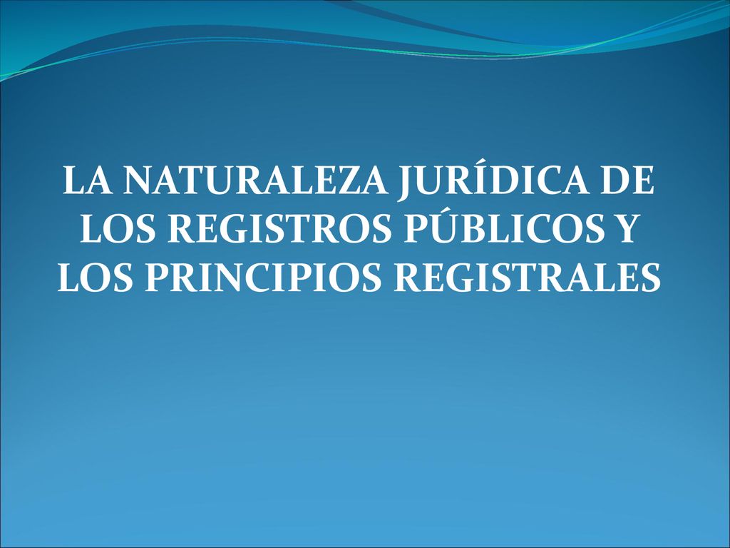 LA NATURALEZA JURÍDICA DE LOS REGISTROS PÚBLICOS Y LOS PRINCIPIOS REGISTRALES