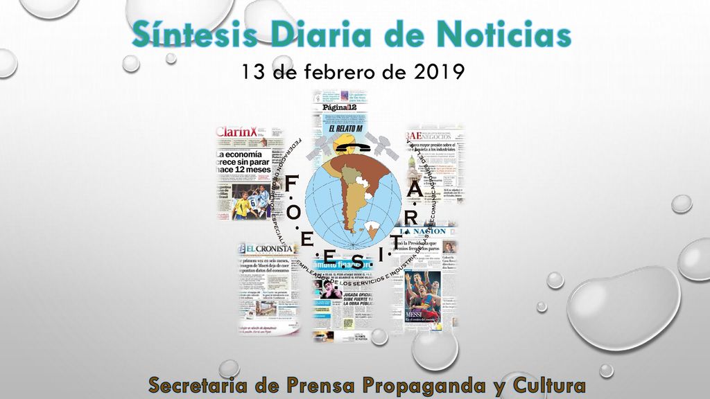 Síntesis Diaria de Noticias Secretaria de Prensa Propaganda y Cultura
