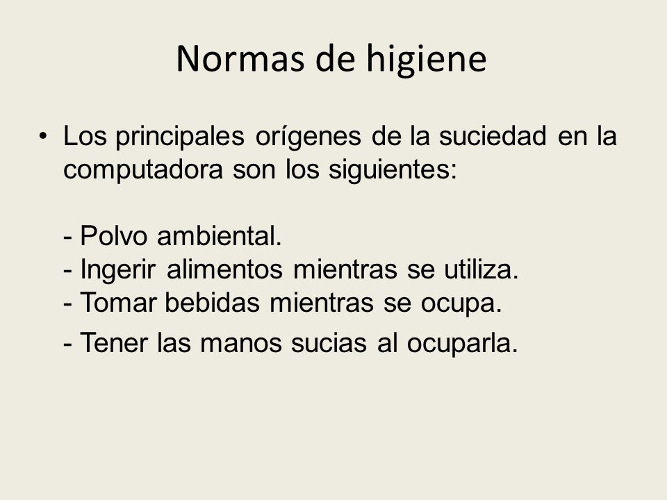 Normas de higiene