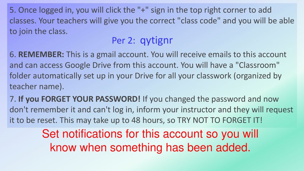 5. Once logged in, you will click the + sign in the top right corner to add classes. Your teachers will give you the correct class code and you will be able to join the class.