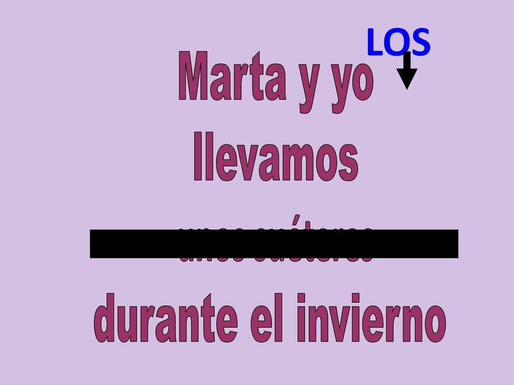LOS Marta y yo llevamos unos suéteres durante el invierno